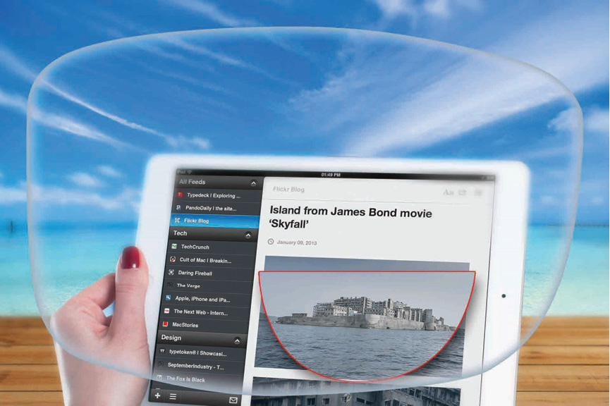 Round & Flat Top conventional bifocal lens — distinct distance and near zones