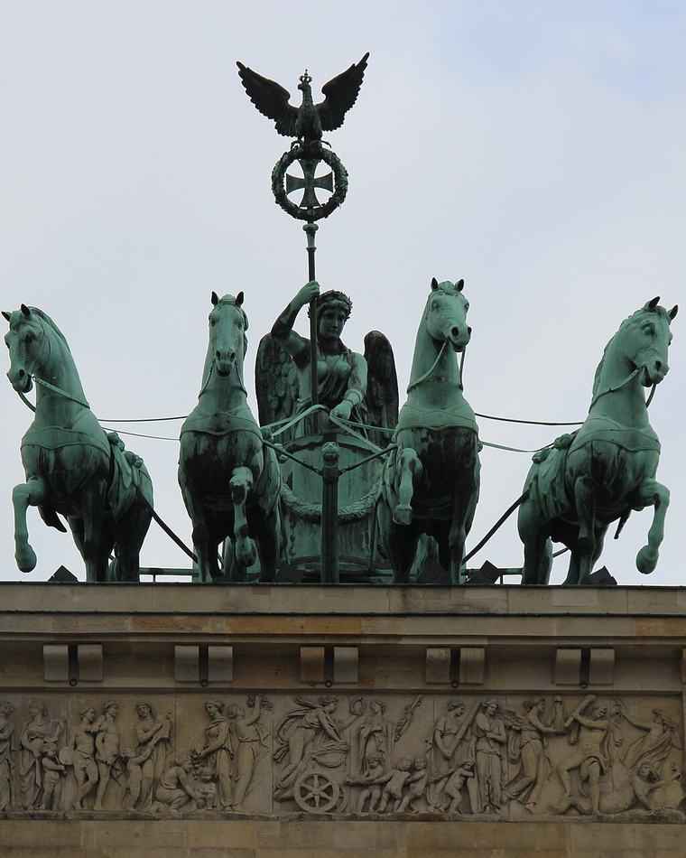 The Quadriga above the Brandenburg Gate in Berlin, Germany