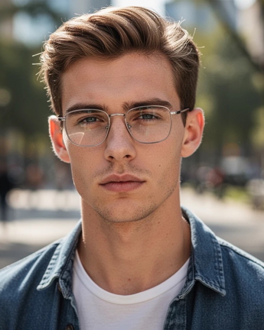 Man wearing S-Pride Multi-Fit progressive eyeglasses