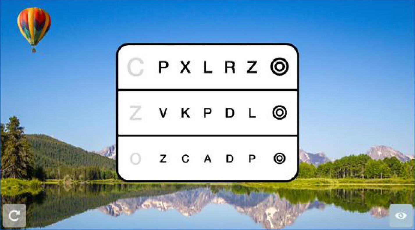 Paskal 3D Optotype refraction — monocular letter chart optotype for prescription measurement