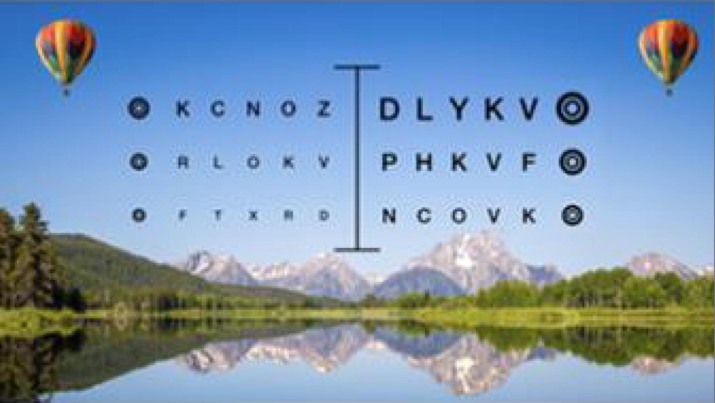 Paskal 3D Optotype refraction — binocular dual-column letter chart optotype